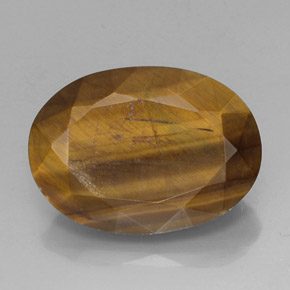 18.43 ct Brown Tiger's Eye Gemstone, Tiger's Eye Gem in Oval Facet Shape for Sale.