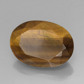 18.43 ct Brown Tiger's Eye Stone, Natural Tiger's Eye in Oval Facet Shape for Sale