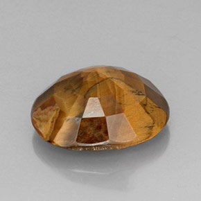 Tiger's Eye Gemstone in 19.2 x 16 mm Size for Sale, Tiger's Eye Stone in Gold Brown Color