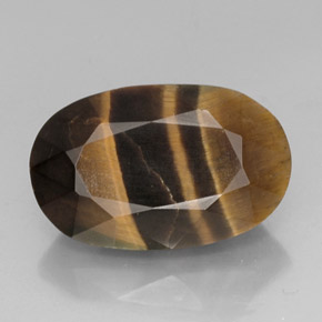 13.19 ct Multicolor Tiger's Eye Gemstone, Tiger's Eye Gem in Oval Facet Shape for Sale.