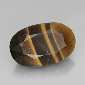 13.19 ct Multicolor Tiger's Eye Stone, Natural Tiger's Eye in Oval Facet Shape for Sale