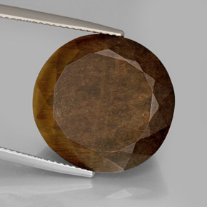 20.85 ct Brown Tiger's Eye Stone, Natural Tiger's Eye in Oval Facet Shape for Sale