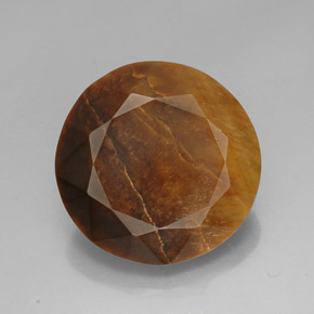 19.72 ct Brown Tiger's Eye Gemstone, Tiger's Eye Gem in Round Facet Shape for Sale.