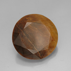 19.72 ct Brown Tiger's Eye Stone, Natural Tiger's Eye in Round Facet Shape for Sale
