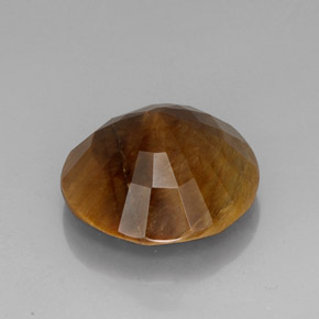 Tiger's Eye Gemstone in 19.2 mm Size for Sale, Tiger's Eye Stone in Gold Brown Color