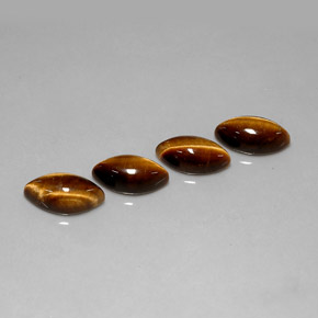 9.39 ct Brown Tiger's Eye Stone, Natural Tiger's Eye in Marquise Cabochon Shape for Sale
