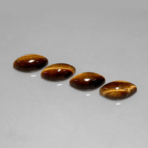 Tiger's Eye Gemstone in 12 x 6 mm (calibrated) Size for Sale, Tiger's Eye Stone in Gold Brown Color