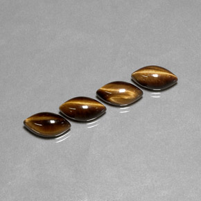 Tiger's Eye Gemstone in 12 x 6 mm (calibrated) Size for Sale, Tiger's Eye Stone in Gold Brown Color