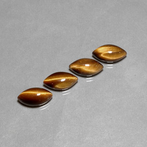 Tiger's Eye Gemstone in 12 x 6 mm (calibrated) Size for Sale, Tiger's Eye Stone in Gold Brown Color