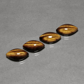 Tiger's Eye Gemstone in 12 x 6 mm (calibrated) Size for Sale, Tiger's Eye Stone in Gold Brown Color