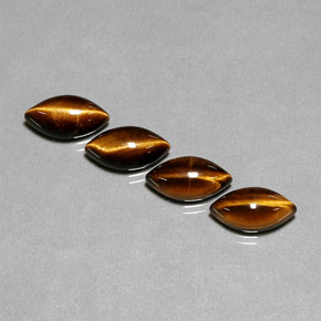 8.96 ct Brown Tiger's Eye Gemstone, Tiger's Eye Gem in Marquise Cabochon Shape for Sale.