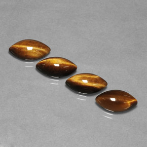 8.11 ct Brown Tiger's Eye Gemstone, Tiger's Eye Gem in Marquise Cabochon Shape for Sale.