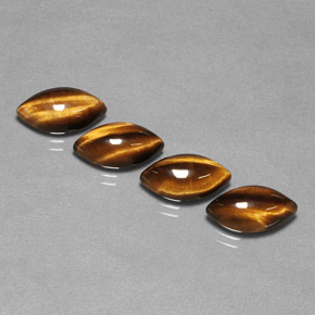 9.12 ct Brown Tiger's Eye Gemstone, Tiger's Eye Gem in Marquise Cabochon Shape for Sale.