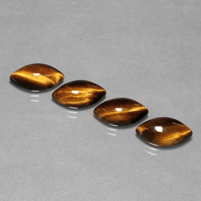 Tiger's Eye Gemstone in 12 x 6 mm (calibrated) Size for Sale, Tiger's Eye Stone in Gold Brown Color