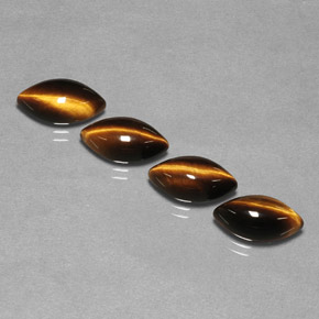 8.96 ct Brown Tiger's Eye Gemstone, Tiger's Eye Gem in Marquise Cabochon Shape for Sale.