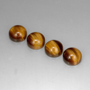 9.33 ct Brown Tiger's Eye Gemstone, Tiger's Eye Gem in Round Cabochon Shape for Sale.