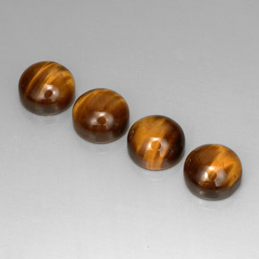 9.37 ct Brown Tiger's Eye Gemstone, Tiger's Eye Gem in Round Cabochon Shape for Sale.