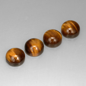 9.37 ct Brown Tiger's Eye Stone, Natural Tiger's Eye in Round Cabochon Shape for Sale