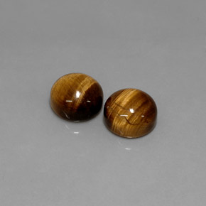 4.77 ct Brown Tiger's Eye Gemstone, Tiger's Eye Gem in Round Cabochon Shape for Sale.