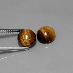 4.77 ct Brown Tiger's Eye Stone, Natural Tiger's Eye in Round Cabochon Shape for Sale