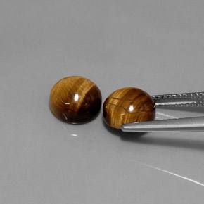 Tiger's Eye Gemstone in 8 mm (calibrated) Size for Sale, Tiger's Eye Stone in Gold Brown Color