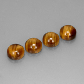 9.19 ct Brown Tiger's Eye Gemstone, Tiger's Eye Gem in Round Cabochon Shape for Sale.