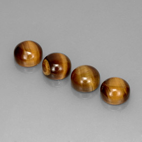 9.70 ct Brown Tiger's Eye Gemstone, Tiger's Eye Gem in Round Cabochon Shape for Sale.