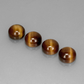 9.38 ct Brown Tiger's Eye Stone, Natural Tiger's Eye in Round Cabochon Shape for Sale