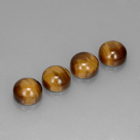 Tiger's Eye Gemstone in 8 mm (calibrated) Size for Sale, Tiger's Eye Stone in Gold Brown Color