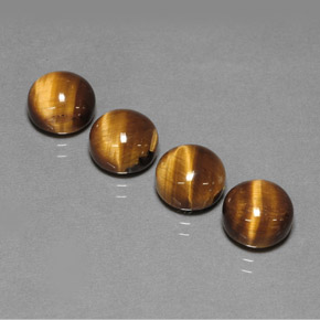 Tiger's Eye Gemstone in 8 mm (calibrated) Size for Sale, Tiger's Eye Stone in Gold Brown Color