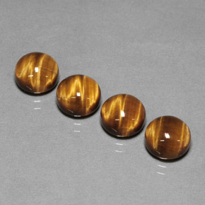 9.34 ct Brown Tiger's Eye Gemstone, Tiger's Eye Gem in Round Cabochon Shape for Sale.