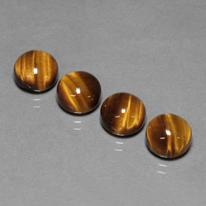 9.50 ct Brown Tiger's Eye Gemstone, Tiger's Eye Gem in Round Cabochon Shape for Sale.