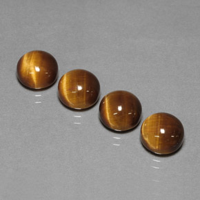 9.22 ct Brown Tiger's Eye Gemstone, Tiger's Eye Gem in Round Cabochon Shape for Sale.