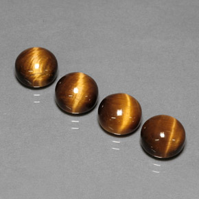 Tiger's Eye Gemstone in 8 mm (calibrated) Size for Sale, Tiger's Eye Stone in Gold Brown Color