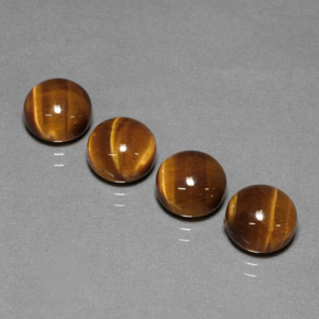9.37 ct Brown Tiger's Eye Gemstone, Tiger's Eye Gem in Round Cabochon Shape for Sale.