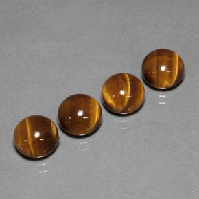 9.37 ct Brown Tiger's Eye Stone, Natural Tiger's Eye in Round Cabochon Shape for Sale