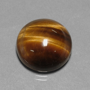 12.20 ct Brown Tiger's Eye Gemstone, Tiger's Eye Gem in Round Cabochon Shape for Sale.