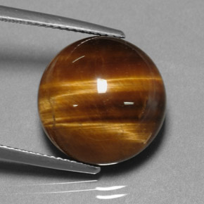 12.20 ct Brown Tiger's Eye Stone, Natural Tiger's Eye in Round Cabochon Shape for Sale