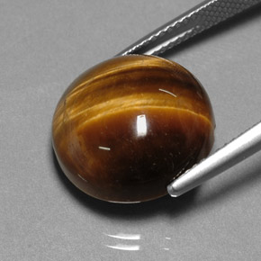 Tiger's Eye Gemstone in 15 mm Size for Sale, Tiger's Eye Stone in Gold Brown Color
