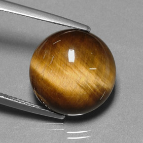 11.12 ct Brown Tiger's Eye Stone, Natural Tiger's Eye in Round Cabochon Shape for Sale