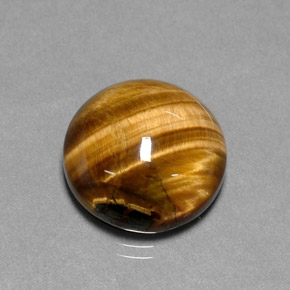 11.83 ct Brown Tiger's Eye Gemstone, Tiger's Eye Gem in Round Cabochon Shape for Sale.