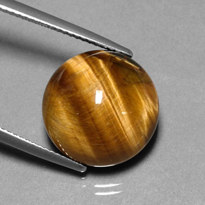11.83 ct Brown Tiger's Eye Stone, Natural Tiger's Eye in Round Cabochon Shape for Sale