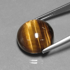 Tiger's Eye Gemstone in 15 mm Size for Sale, Tiger's Eye Stone in Gold Brown Color