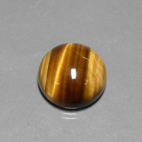12.16 ct Brown Tiger's Eye Gemstone, Tiger's Eye Gem in Round Cabochon Shape for Sale.