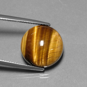 12.16 ct Brown Tiger's Eye Stone, Natural Tiger's Eye in Round Cabochon Shape for Sale