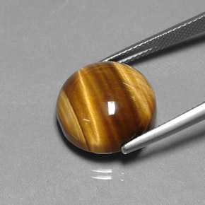 Tiger's Eye Gemstone in 15 mm Size for Sale, Tiger's Eye Stone in Gold Brown Color