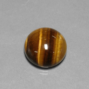 11.77 ct Brown Tiger's Eye Gemstone, Tiger's Eye Gem in Round Cabochon Shape for Sale.