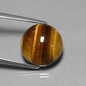 11.77 ct Brown Tiger's Eye Stone, Natural Tiger's Eye in Round Cabochon Shape for Sale