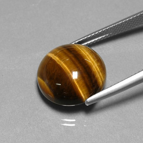 Tiger's Eye Gemstone in 14.9 mm Size for Sale, Tiger's Eye Stone in Gold Brown Color