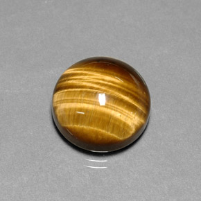 13.37 ct Brown Tiger's Eye Gemstone, Tiger's Eye Gem in Round Cabochon Shape for Sale.
